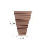 Dark Brown Square Fiber Pot – 40 CM - Image 3