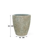 Floral Textured Fiber Cement Pot – 50 CM - Image 2