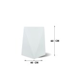 ⁦حوض نباتات من الألياف الزجاجية الهندسية – 60 سم (أبيض)⁩ - الصورة ⁦3⁩