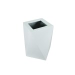 ⁦حوض نباتات من الألياف الزجاجية الهندسية – 60 سم (أبيض)⁩ - الصورة ⁦2⁩