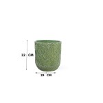 ⁦Leaf Pattern Fiber Cement Pot – 32 CM⁩ - الصورة ⁦2⁩