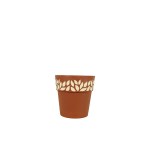 Leaf Pattern Pot – 25 CM (Brown)