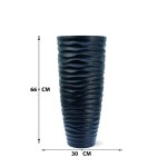 Wave Fiberglass Planter – 66 CM (Black) - Image 3