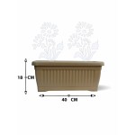 Rectangular Plastic Planter – 18 CM (Beige) - Image 4