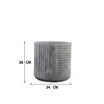 Ribbed Cement Pot Set – 2 PCS - Image 2