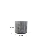 Ribbed Cement Pot Set – 2 PCS - Image 3