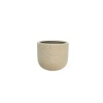 Ribbed Round Fiber Cement Pot – 25 CM