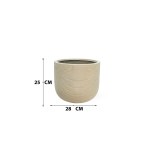 ⁦Ribbed Round Fiber Cement Pot – 25 CM⁩ - الصورة ⁦2⁩