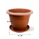 ⁦وعاء بلاستيكي دائري - 50 سم (تيراكوتا)⁩ - الصورة ⁦3⁩