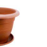⁦وعاء بلاستيكي دائري - 50 سم (تيراكوتا)⁩ - الصورة ⁦2⁩