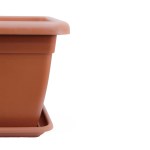 ⁦Square Plastic Pot – 40 CM (Brown)⁩ - الصورة ⁦2⁩