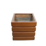 Square Wood-Effect Fiberglass Planter – 40 CM - Image 2