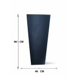 ⁦حوض زراعة طويل من الألياف الزجاجية - 90 سم (أسود)⁩ - الصورة ⁦3⁩