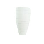 Tall Ribbed Fiberglass Planter – 90 CM (White)