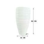 Tall Ribbed Fiberglass Planter – 90 CM (White) - Image 3