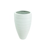 Tall Ribbed Fiberglass Planter – 90 CM (White) - Image 2