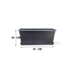 ⁦Plastic Window Planter – 30 CM (Black)⁩ - الصورة ⁦3⁩